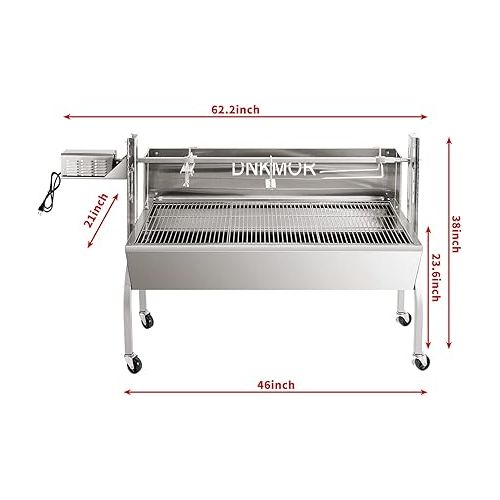 제네릭 Rotisserie Grill Stainless Steel Charcoal Spit Roaster, 62