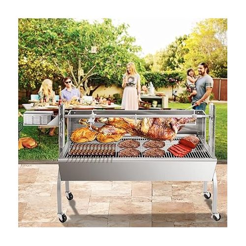 제네릭 Rotisserie Grill Stainless Steel Charcoal Spit Roaster, 62