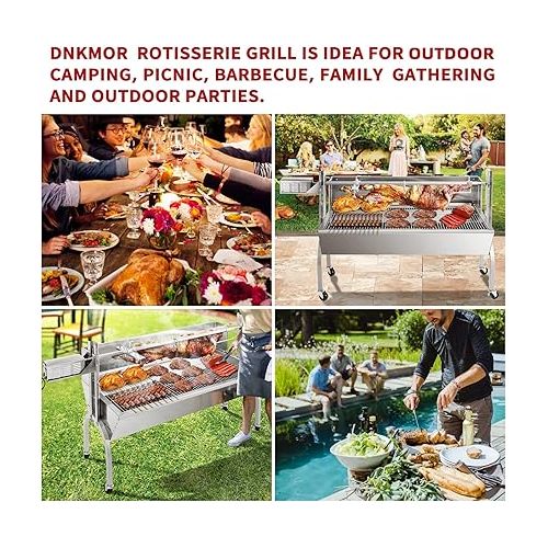 제네릭 Rotisserie Grill Stainless Steel Charcoal Spit Roaster, 62