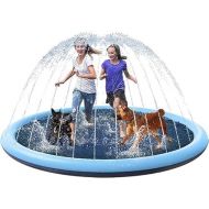 FidoSplash for Dogs,Dog Water Pool with Sprinkler,Splash Sprinkler Pad for Dogs Outdoor Lawn Mat for Small/Medium/Large Dogs (59in/150cm)