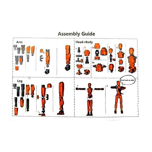 제네릭 T13 Action Figure,Robot Action Figure,T13 Action Figure 3D Printed Multi-Jointed Movable,13 Action Figure Dummy,Decorations for Action Figures(White+Black)