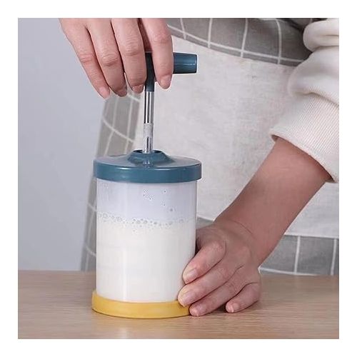 제네릭 Manual Whipped Cream Maker, Handheld DIY Whipped Cream Dispenser, Stainless Steel Dispenser Baking Tools, Perfect Cream Whipper Maker for Shop Kitchen Salad Dressings, WUM42HM951FRUQMXV84V