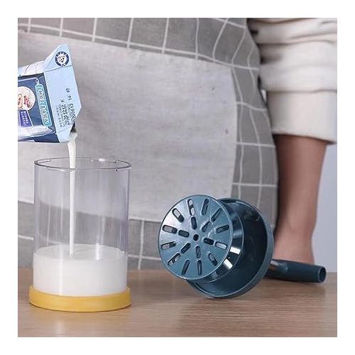 제네릭 Manual Whipped Cream Maker, Handheld DIY Whipped Cream Dispenser, Stainless Steel Dispenser Baking Tools, Perfect Cream Whipper Maker for Shop Kitchen Salad Dressings, WUM42HM951FRUQMXV84V