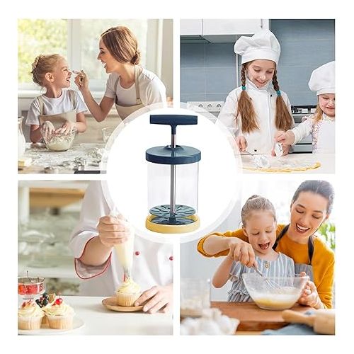 제네릭 Manual Whipped Cream Maker, Handheld DIY Whipped Cream Dispenser, Stainless Steel Dispenser Baking Tools, Perfect Cream Whipper Maker for Shop Kitchen Salad Dressings, WUM42HM951FRUQMXV84V