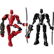 T14 Action Figure, 2024 New 3D Titan 14 Printing Multi-Joint Movable, Desktop Decoration, Hand Painted Figure, Full-Body Mechanical Moving Toys, Valentine's Gift for Him (Black+Red)