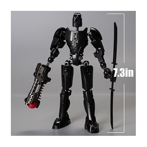 제네릭 T14 Action Figure, 2024 New 3D Titan 14 Printing Multi-Joint Movable, Desktop Decoration, Hand Painted Figure, Full-Body Mechanical Moving Toys, Valentine's Gift for Him (Black+Red)