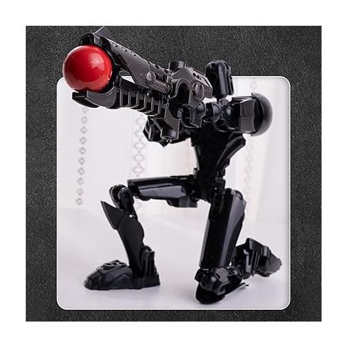 제네릭 T14 Action Figure, 2024 New 3D Titan 14 Printing Multi-Joint Movable, Desktop Decoration, Hand Painted Figure, Full-Body Mechanical Moving Toys, Valentine's Gift for Him (Black+Red)