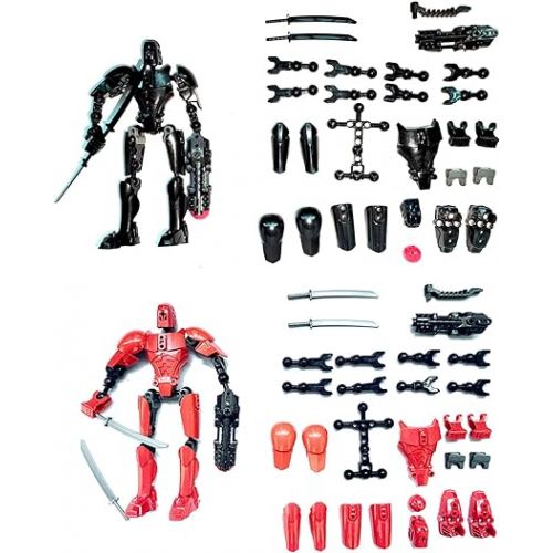 제네릭 T14 Action Figure, 2024 New 3D Titan 14 Printing Multi-Joint Movable, Desktop Decoration, Hand Painted Figure, Full-Body Mechanical Moving Toys, Valentine's Gift for Him (Black+Red)