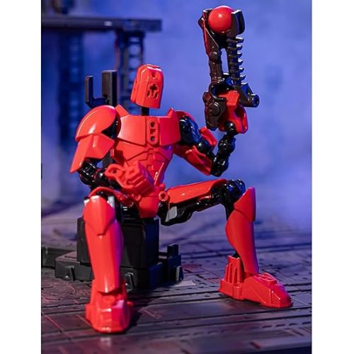 제네릭 T14 Action Figure, 2024 New 3D Titan 14 Printing Multi-Joint Movable, Desktop Decoration, Hand Painted Figure, Full-Body Mechanical Moving Toys, Valentine's Gift for Him (Black+Red)