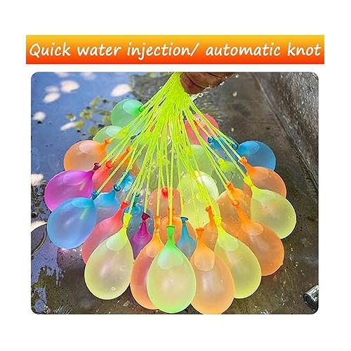 제네릭 Water Balloons, 888Pcs Multicolored Quick Fill Self-Tie Water Balloon Summer Splash Fun for Kids Adults Outdoor Water Bomb Fight Swimming Pool Party