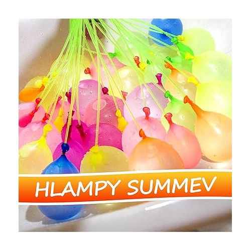 제네릭 Water Balloons, 888Pcs Multicolored Quick Fill Self-Tie Water Balloon Summer Splash Fun for Kids Adults Outdoor Water Bomb Fight Swimming Pool Party