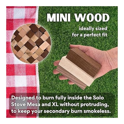 제네릭 Kiln-Dried Mini Firewood with Fire Starters Compatible with Solo Stove Mesa, Pizza Oven, BBQ Grill 6-7lbs of Miniature Raw Wood (3.25