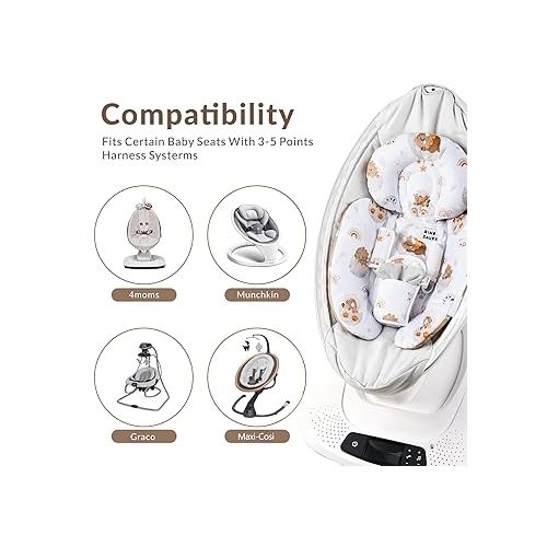 제네릭 Infant Insert Compatible with 4moms Mamaroo Swing & Graco Swing & Infant Car Seat, Newborn Insert, Baby Head and Body Support, Reversible Design, Breathable Soft Fabric, 1Pcs - Dinosaur