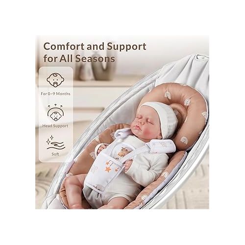 제네릭 Infant Insert Compatible with 4moms Mamaroo Swing & Graco Swing & Infant Car Seat, Newborn Insert, Baby Head and Body Support, Reversible Design, Breathable Soft Fabric, 1Pcs - Dinosaur