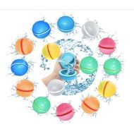 Reusable water Balloons for Kids,15pc Silicone Quick Fill For Kids Balls Toys,Age 3+ Kids Pool Party Water Fight Games Summer Fun Toys