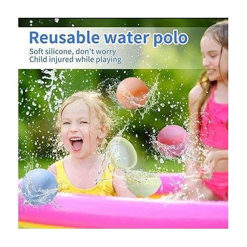 제네릭 Reusable water Balloons for Kids,15pc Silicone Quick Fill For Kids Balls Toys,Age 3+ Kids Pool Party Water Fight Games Summer Fun Toys