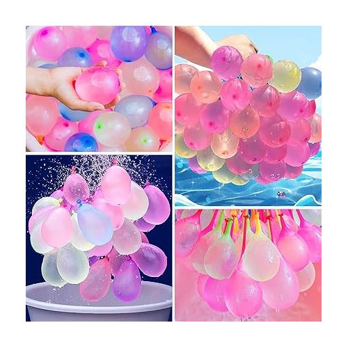 제네릭 Rapid-Filling Water Balloons, Instant Fill, Family Outdoor Summer Fun, Assorted Colors, Total Count Varies (777)