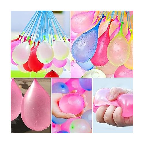 제네릭 Rapid-Filling Water Balloons, Instant Fill, Family Outdoor Summer Fun, Assorted Colors, Total Count Varies (777)