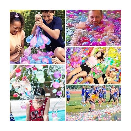 제네릭 Rapid-Filling Water Balloons, Instant Fill, Family Outdoor Summer Fun, Assorted Colors, Total Count Varies (777)