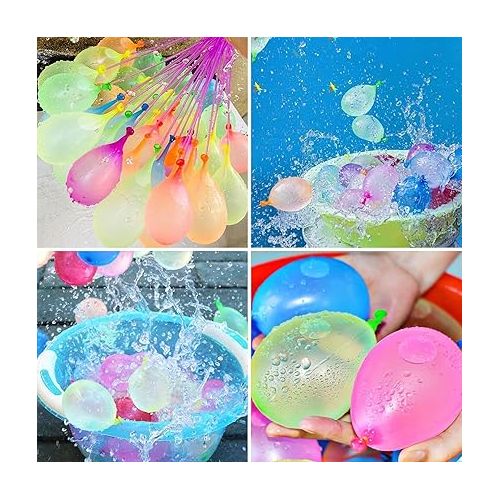제네릭 Rapid-Filling Water Balloons, Instant Fill, Family Outdoor Summer Fun, Assorted Colors, Total Count Varies (777)