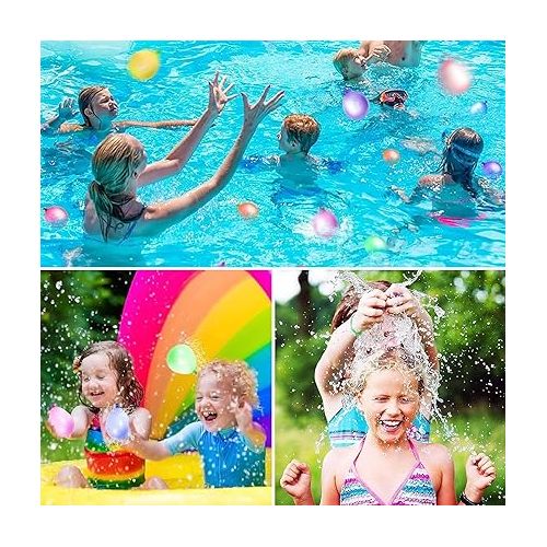 제네릭 Rapid-Filling Water Balloons, Instant Fill, Family Outdoor Summer Fun, Assorted Colors, Total Count Varies (777)