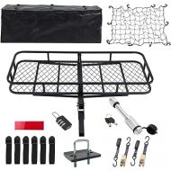 Hitch Mount Folding Cargo Carrier Basket with Cargo Net 60