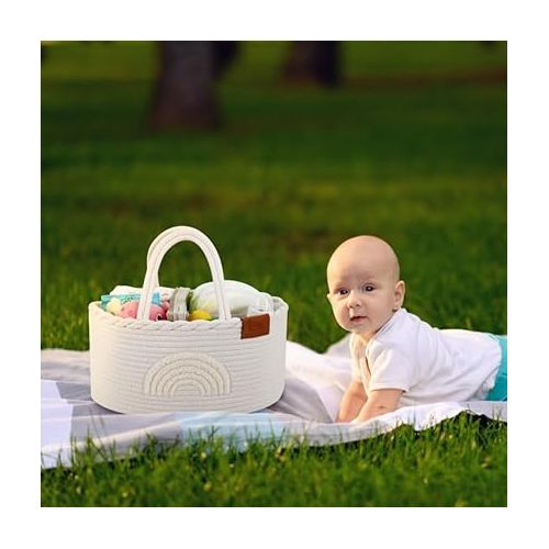 제네릭 Mom & Tikes Diaper Caddy | 3-Compartment Divider | For Diaper and Baby Necessity Storage and Organization (Rainbow)