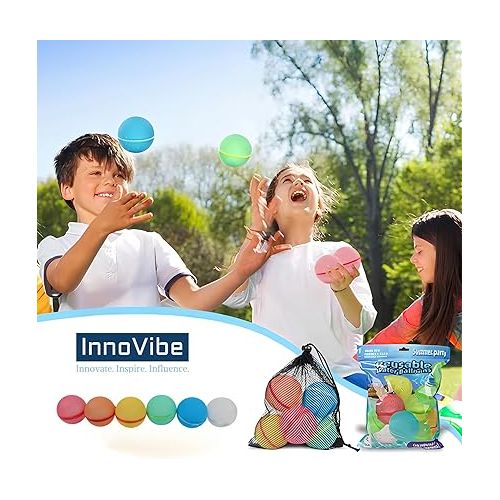 제네릭 InnoVibe Magnetic Refillable Reusable Splash Pool Water Balloons: Fast-Filling, Self-Sealing Fun for Summer Games & Outdoor Activities - Perfect Pool, Beach, and Bath Toy for Kids Ages 3-12!