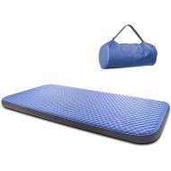 Single Self Inflating Camping Mattress, 80”×28” Sleeping Pad, Ultra Comfortable Side Sleep Friendly 4 Inches Thick PU Foam, Portable Roll Up Floor Guest Bed, TPU Material, Blue