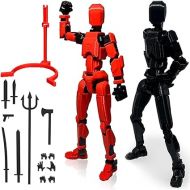 T13 Action Figure,Robot Action Figure,T13 Action Figure 3D Printed Multi-Jointed Movable,13 Action Figure Dummy,Decorations for Action Figures,Random Weapon Color(with Bracket, 2pc)