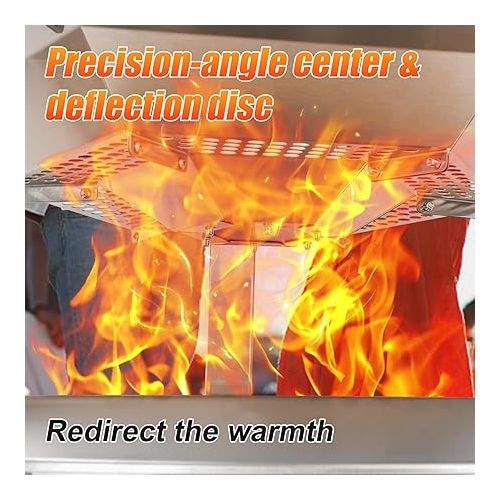 제네릭 Heat Deflector for Solo Stove Yukon, 304 Stainless Steel Portable Heat Diffuser with Handle&Leg,Captures & Redirects Warmth for Solo Stove Yukon Accessories for 27