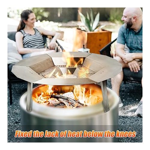 제네릭 Heat Deflector for Solo Stove Yukon, 304 Stainless Steel Portable Heat Diffuser with Handle&Leg,Captures & Redirects Warmth for Solo Stove Yukon Accessories for 27