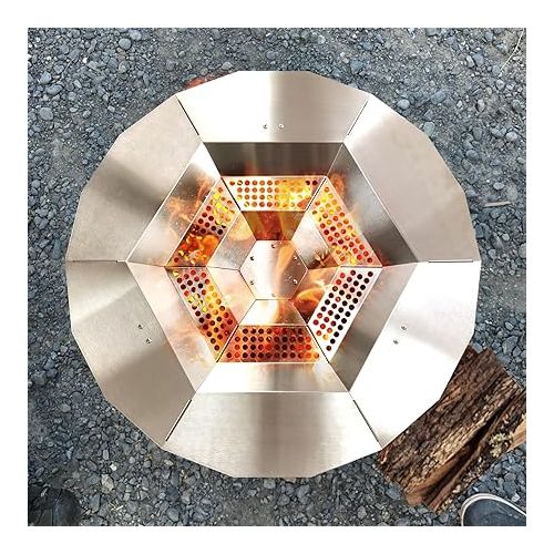 제네릭 Heat Deflector for Solo Stove Yukon, 304 Stainless Steel Portable Heat Diffuser with Handle&Leg,Captures & Redirects Warmth for Solo Stove Yukon Accessories for 27