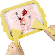 Rolled Ice Cream Maker, Ice Cream Roll Maker with 2 Scrapers, Ice Cream Plate, DIY Ice Cream Roller Pan, Ice Cream Maker for Sorbet, Frozen Yogurt, Gelato