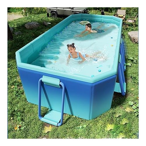 제네릭 Foldable Non-Inflatable Kiddie Pool, Kid Pool Dog Pool, Non-Inflatable Kids' and Adults' Outdoor Swimming Pool, Outdoor Swimming Pool Foldable, Above Ground Pool for Backyard