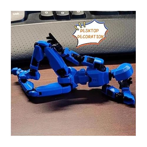 제네릭 T13 Action Figure,Robot Action Figure,T13 Action Figure 3D Printed Multi-Jointed Movable,13 Action Figure Dummy,Decorations for Action Figures(Red+Dark Blue)