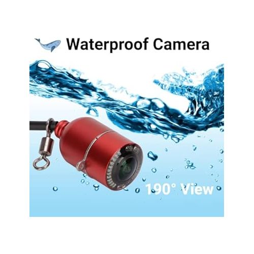 제네릭 Underwater Fishing Camera, 4.3 Inch HD Waterproof Ice Fishing Camera Professional Fish Finder with Monitor Holder for Ice Lake Sea Boat Fishing