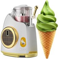 Household 800ML Mini Fully Automatic Soft Ice Cream Machine, Single Flavor Desktop Soft Ice Cream Machine, Automatic Cleaning, Suitable For Family Gatherings, Restaurants, Cafes, Snack Bars White