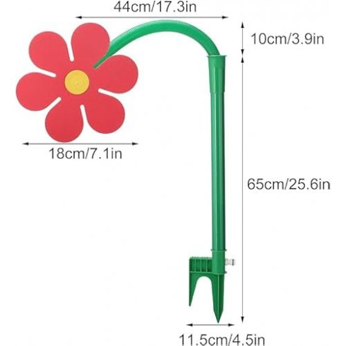 제네릭 Crazy Dancing Flower Water Sprinkler,Large Flower Sprinklers,Easy to Install Dance Flower Sprinkler (Red)