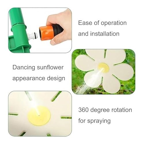 제네릭 Crazy Dancing Flower Water Sprinkler,Large Flower Sprinklers,Easy to Install Dance Flower Sprinkler (Red)