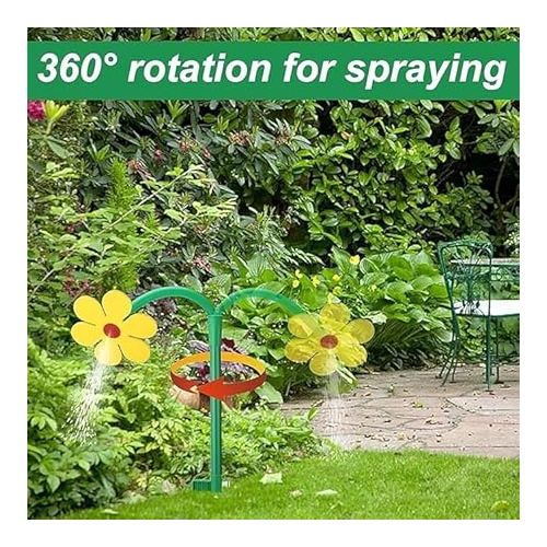 제네릭 Crazy Dancing Flower Water Sprinkler,Large Flower Sprinklers,Easy to Install Dance Flower Sprinkler (Red)