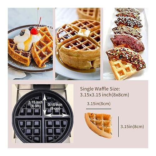 제네릭 Yovtekc Flip Waffle Maker with Removable Plates, Commercial Waffle Maker Machine, Flip Waffle Irons Non-stick Waffle Baking Machine 110V 1000W