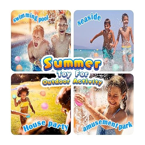 제네릭 Reusable Water Balloons，Refillable Silicone Water Balloons，Fun Water Fight Game，Summer Water Toys, Pool Beach Toys for Boys and Girls. (12 PC)