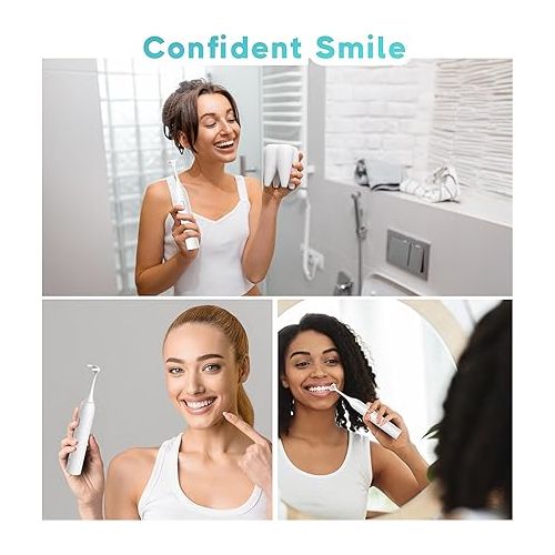 제네릭 OZZTOUCH Electric Flosser with 3 Speeds + 50 Replacement Heads | Vibration Flosser, Rechargeable, Tongue Scraper/Cleaner, Power Flosser for Adults & Kids, Ekectric Dental Floss