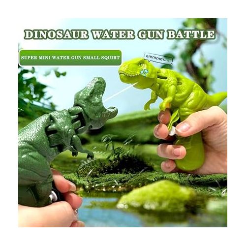 제네릭 2 Pack Dinosaur Water Gun - Water Guns for Kids Ages 4-8,Flexible Vivid & Fun Dinosaur Design - Water Gunfor Pool/Beach/Yard/Party Play (Green/Dark Green)