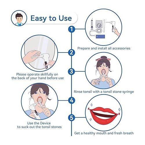 제네릭 Tonsil Stone Removal kit-Tonsil Stone Remover Vacuum-Rechargeable Tonsil Stone Remover-Fresh Breath-Oral Irrigator