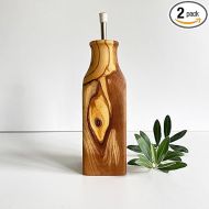 Exquisite Olive Wood Oil Dispenser Bottle,Handcrafted from Sustainable Olive Wood, Beautifully Designed for Elegant Pouring and Storage in Your Kitchen