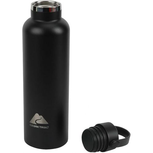 제네릭 Ozark Trail 24 fl Black Insulated Stainless Steel Water Bottle, Twist Cap. (Black), 31306BLA