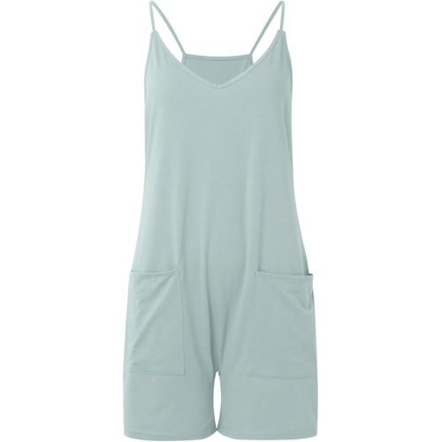 제네릭 Womens Rompers Casual Sleeveless Romper Loose Overalls Jumpers with Pockets 2024 Summer Clothes