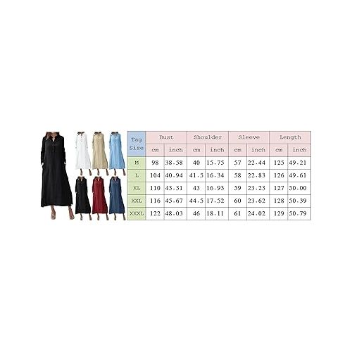 제네릭 Cocktail Dress for Women Solid Color Round Button Up Long Sleeve Midi Length Loose Dress Trendy 2024